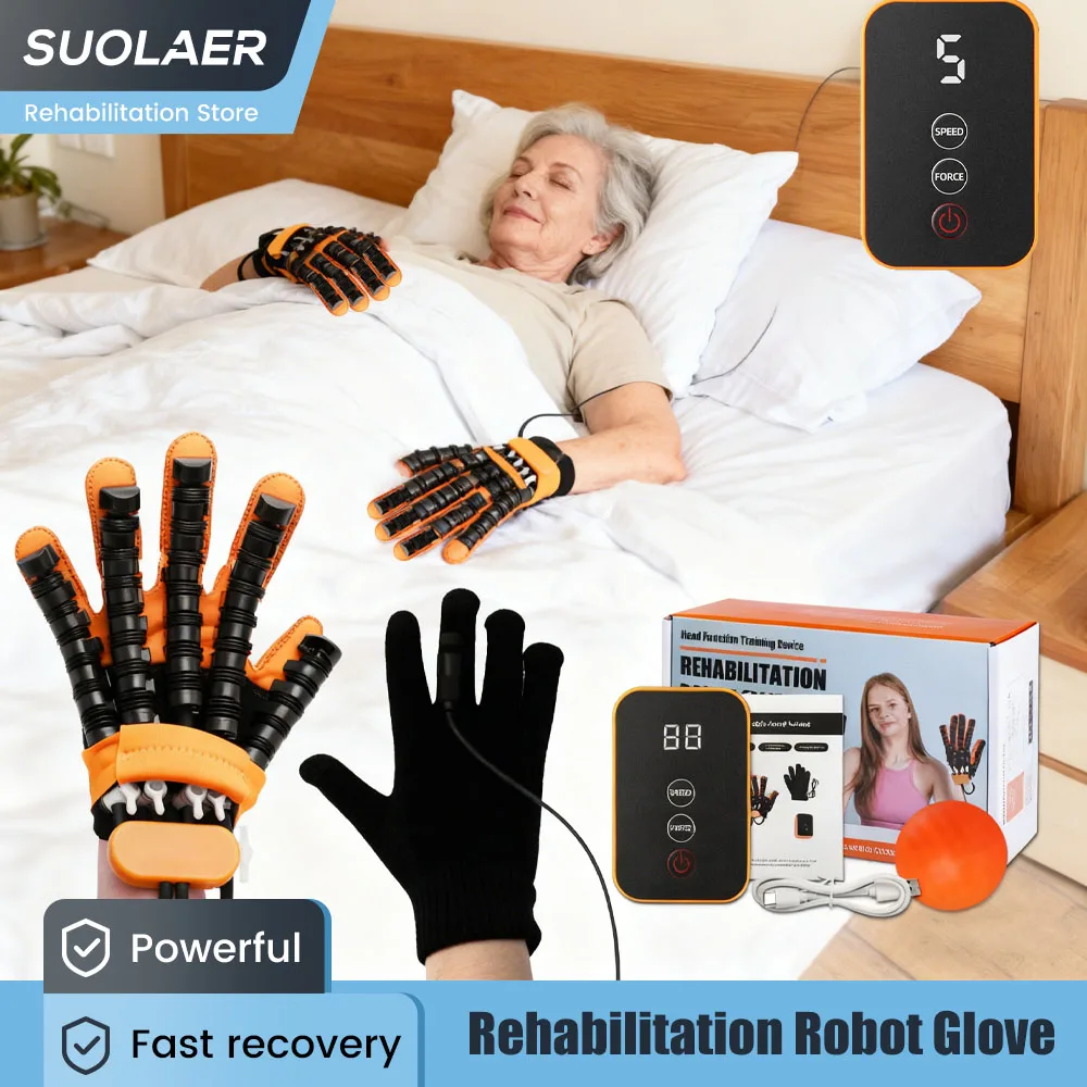 Rechargeable Hand Function Rehabilitation Robot Gloves Stroke Hemiplegia RehabilitationTraining Finger Massage Surgery Recovery