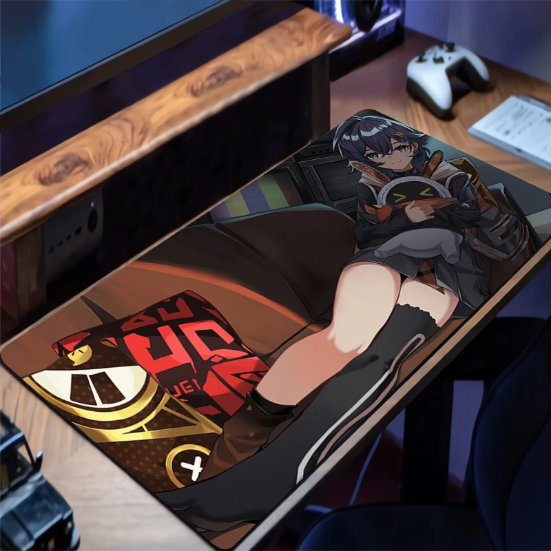 Mousepad Zenless Zone Zero Belle Office Computer Desk Mat Keyboard Mouse Pad Cushion Large Non-slip Deskpad PC carpet Mousepad