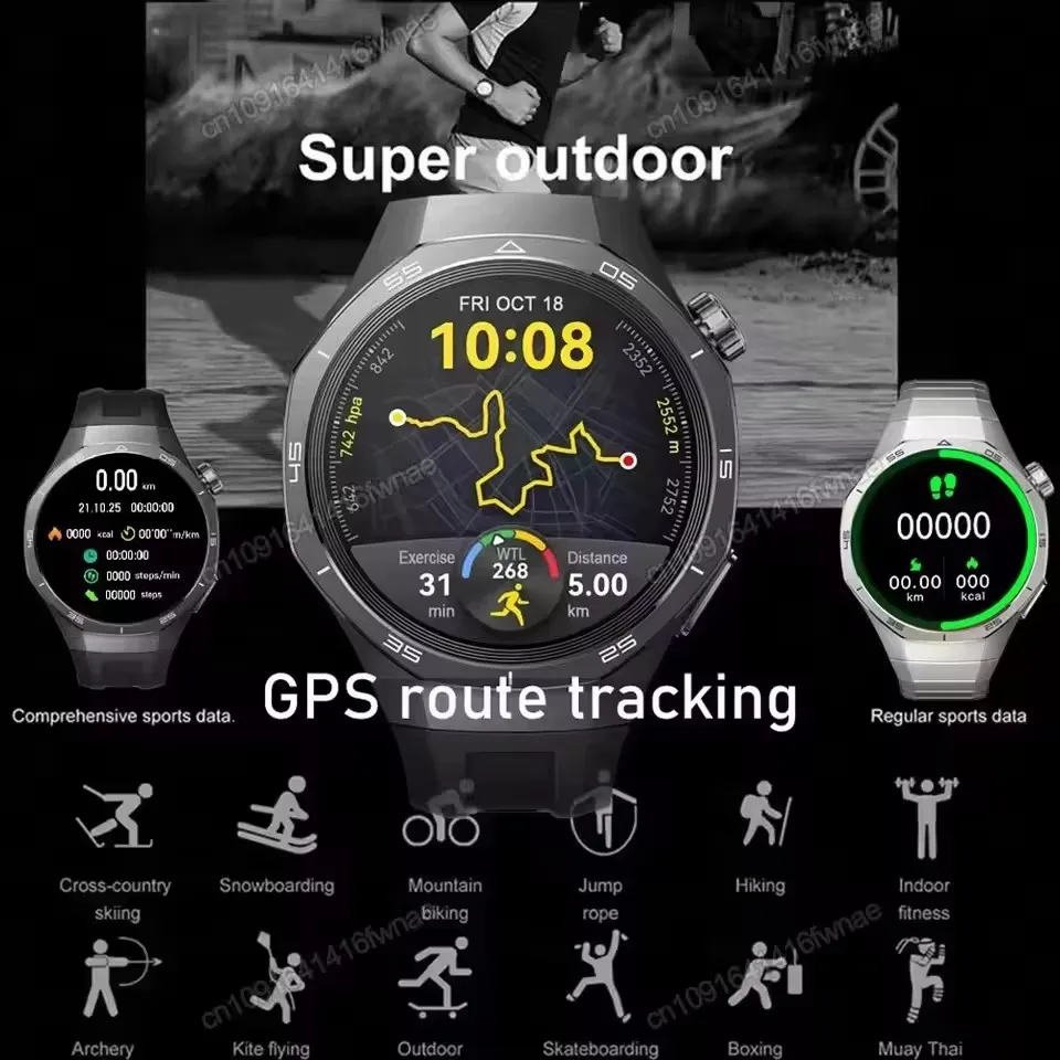 2026 New Watch 5 Pro GPS Track Smart Watch Men 360*360 AMOLED Screen NFC BT Call Waterproof Health Monitor Man Smartwatches IOS