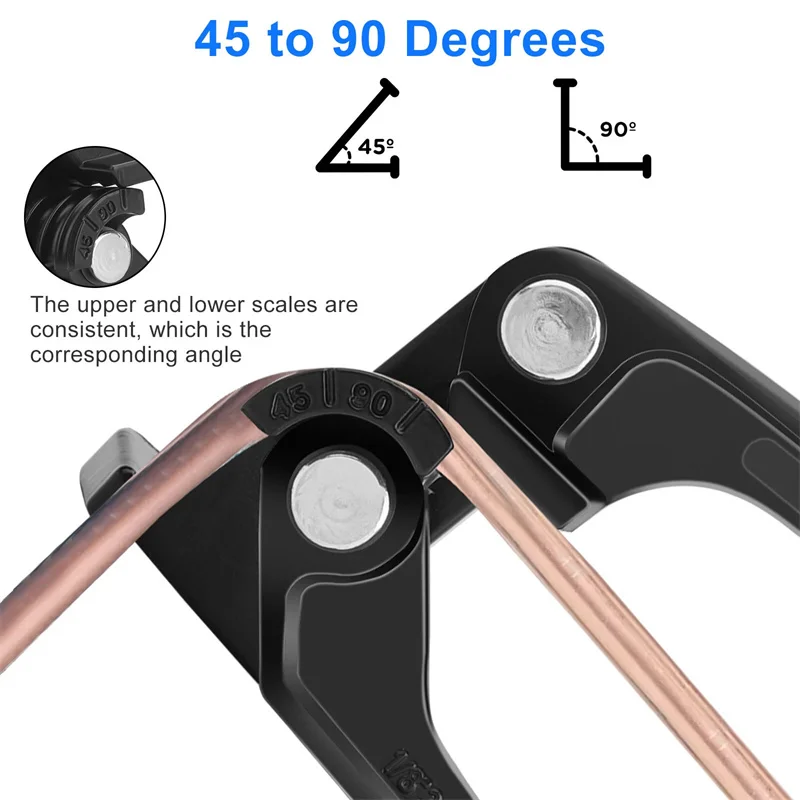 Piegatubi per tubi in rame, Piegatubi da 1/8 pollici, Utensile manuale per piegatubi per freni carburante 1/8 pollici 3/16 pollici 1/4 pollici, Piegatubi per tubi 3 in 1