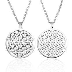 Ancient Egyptian Stainless Steel Sacred Geometry Flower Of Life Pendant Necklace