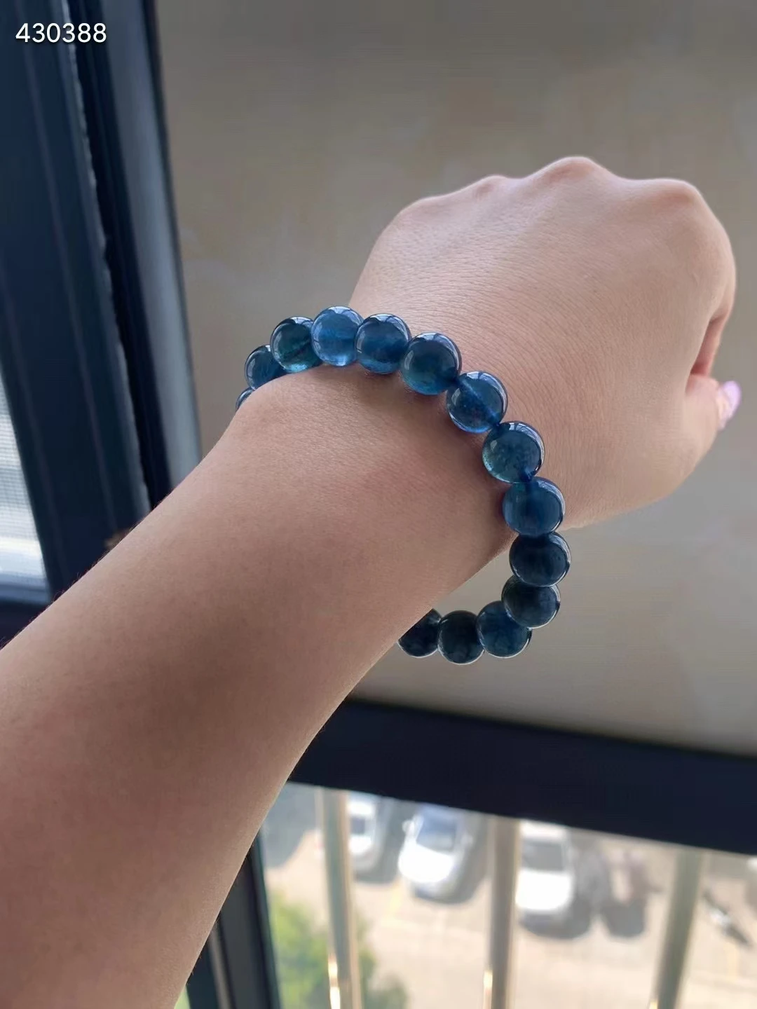 Natural Dark Blue Ice Aquamarine Clear Round Beads Bracelet Jewelry 10.5mm Gemstone Wealthy Stone For Women Men AAAAAAA