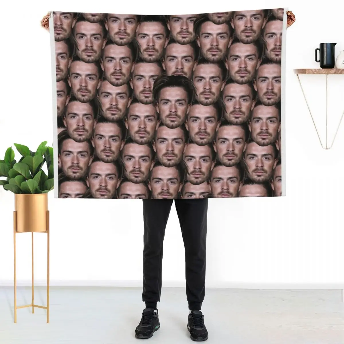 Jack Grealish Head Design Throw Blanket Travel Sofas christmas decoration Softest Hairys Beach Blankets