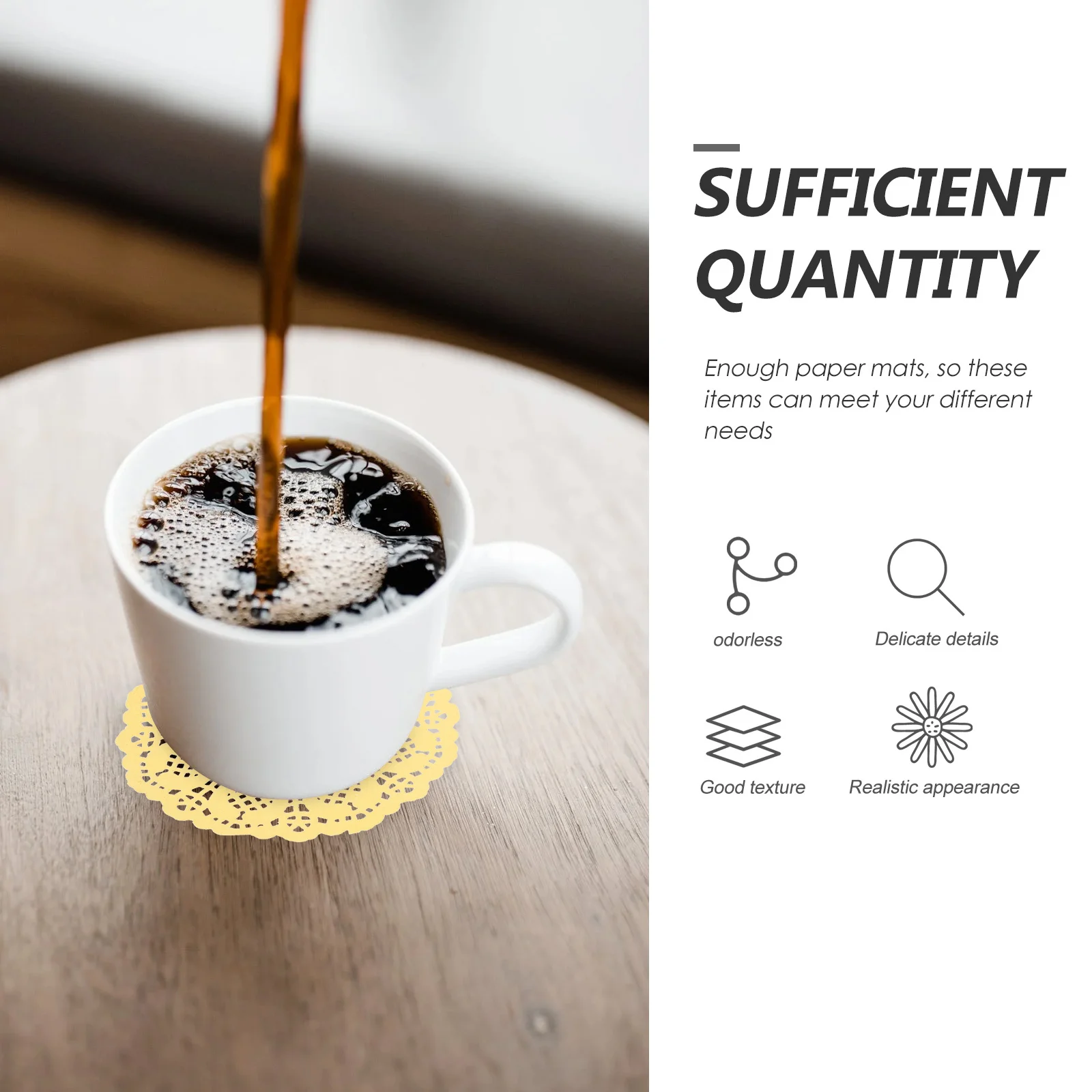 

2 Bags Of Flower Bottom Paper Mats Delicate Lace Design Oil-Proof Cake Doilies For Party Wedding Christmas Table Decor Placemats