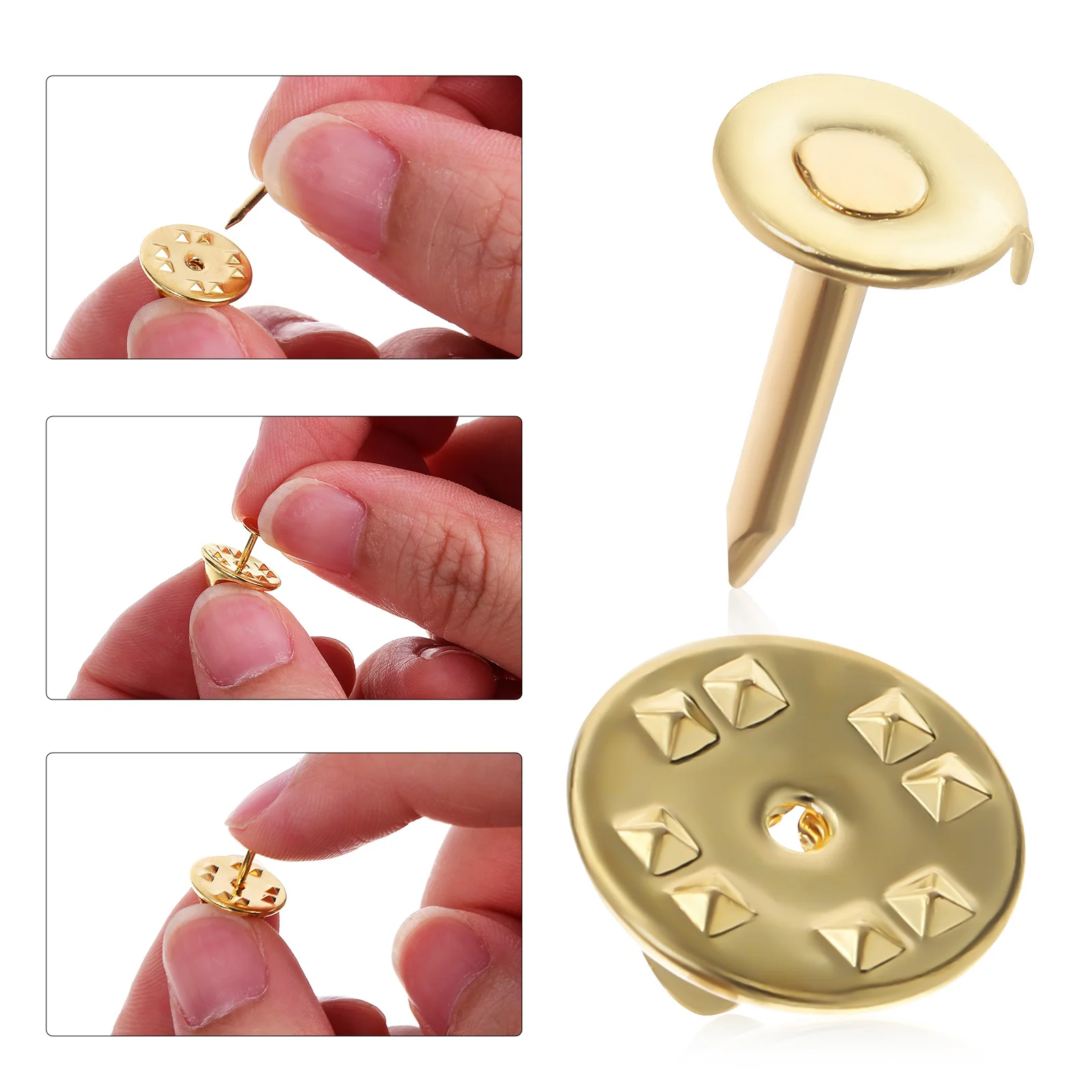 120Pcs Copper Locking Needle Backs Polished Surface for Craft Making Brooches Hat Lapel Enamel Needle Backings