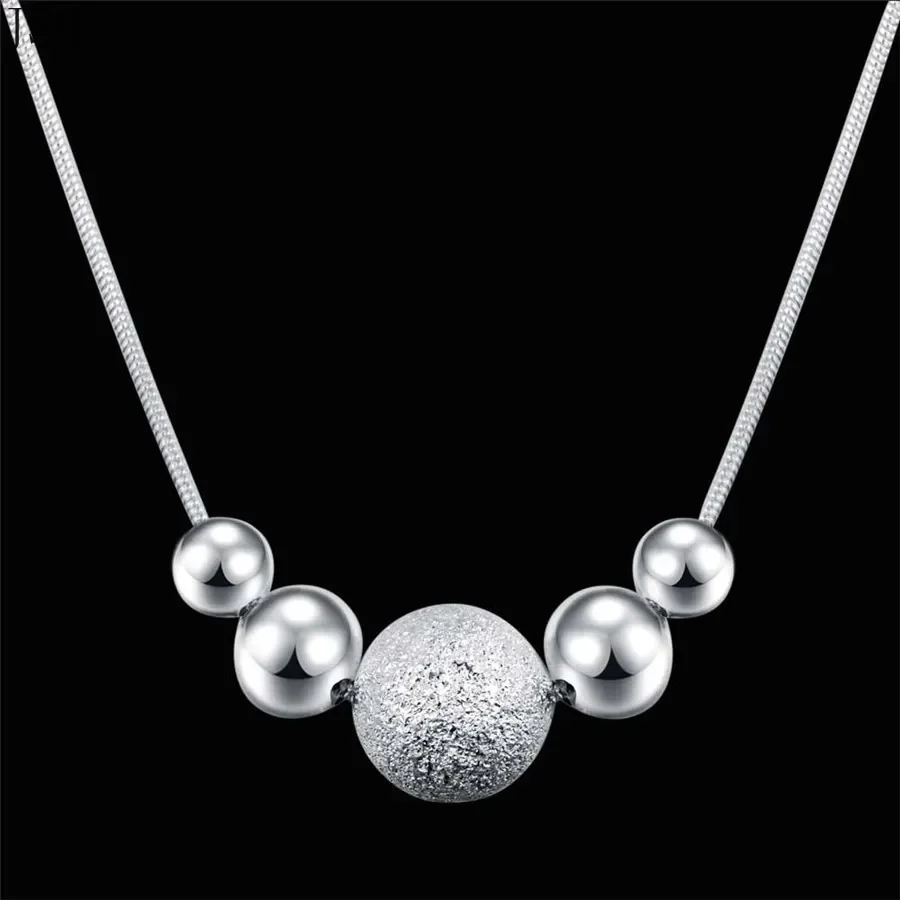 

Charms Wedding 925 Sterling Silver New Cute Lady Bead Women Necklace Jewelry Fashion Pendant