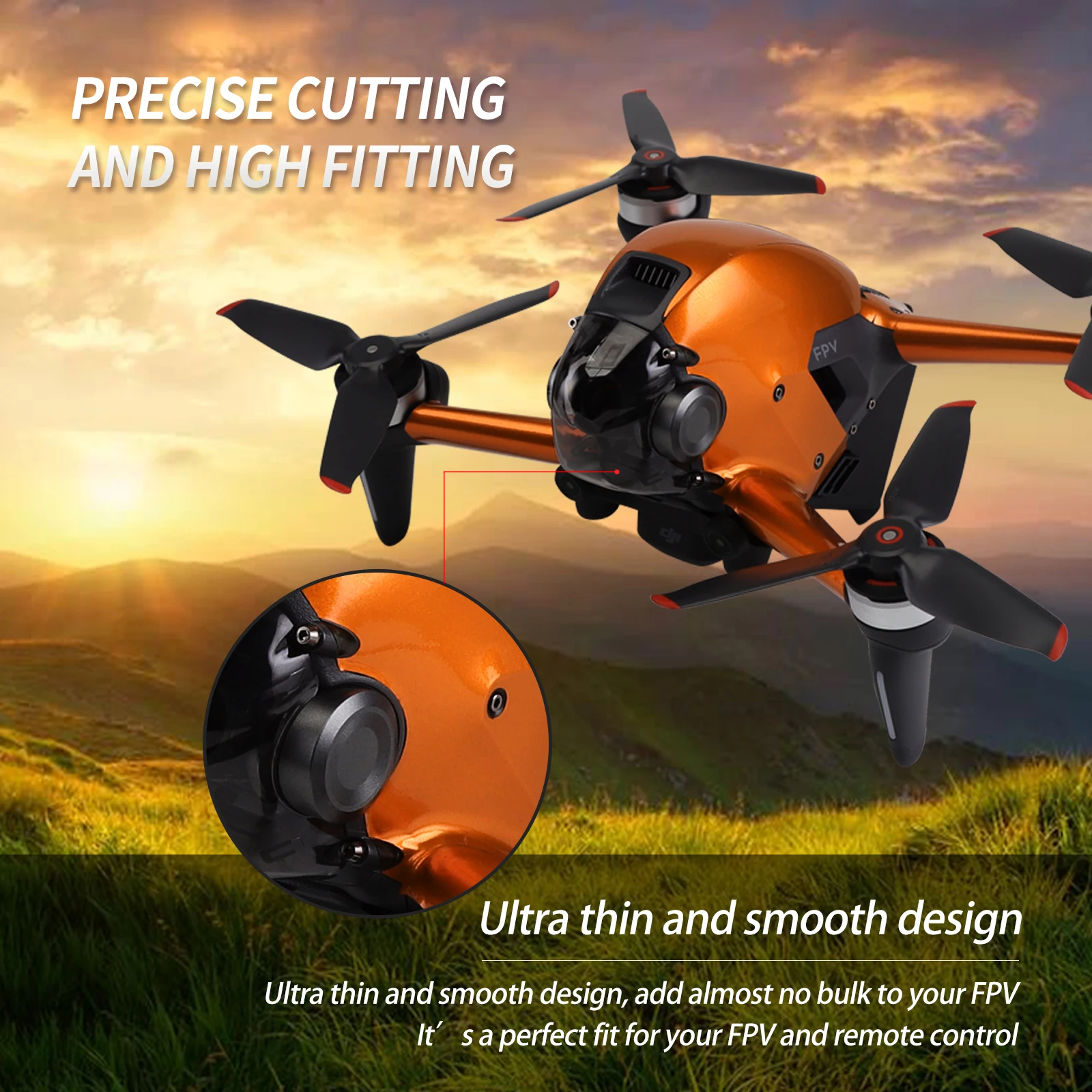 StartFly  DJI FPV Drone Casing Protective Luxury Fluorescent Sticker Skin Cover Waterproof Sticker （Full set） Spare For DJI FPV