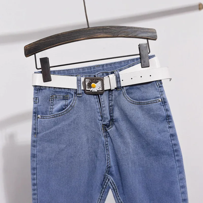 กางเกงยีนส์ ANJY รุ่นใหม่ประจำฤดูใบไม้ผลิ/ฤดูใบไม้ร่วง ปี 2025 สำหรับผู้หญิง ปักลาย แต่งผ้าต่อกัน ทรงสลิมฟิต สวยสง่า สไตล์ลำลอง ความยาวระดับข้อเท้า รุ่น A15601