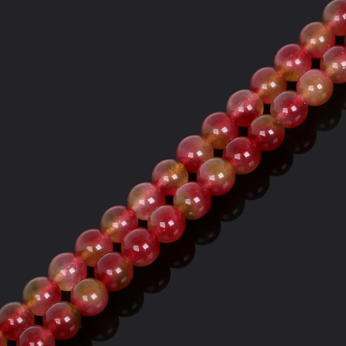 Wassermelonen-Quarz Chalcedon Naturstein Chalcedon-Achat Runde Lose Mineralperlen für Schmuckherstellung DIY Handgemachtes Armband – Detail 1