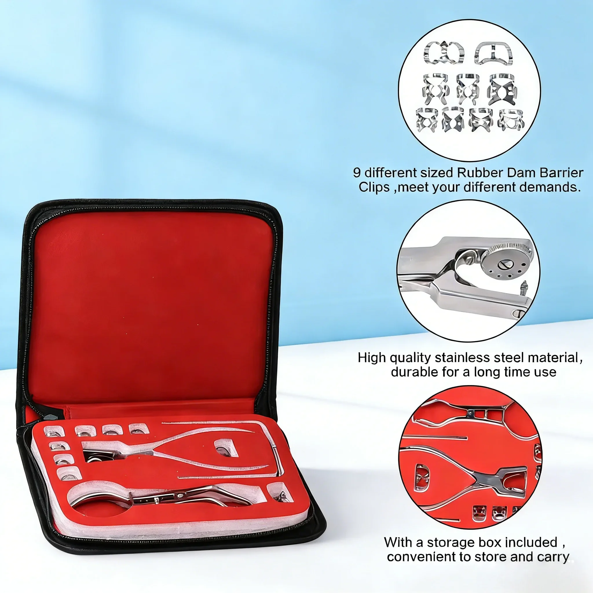 

Dental Dam Perforator Set Rubber Dam Hole Puncher Pliers Metal Teeth Care Orthodontic Tools for Dentist Clinic