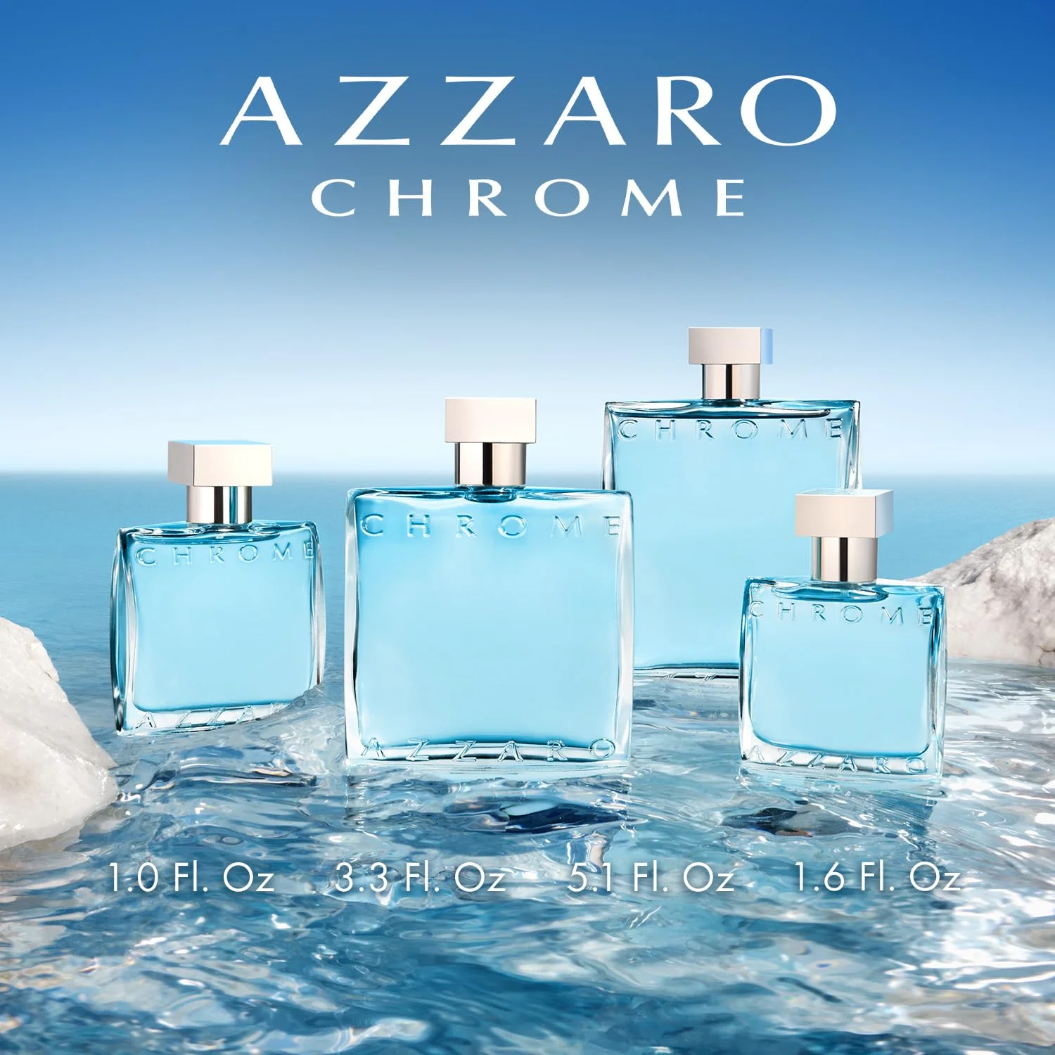 Azzaro Chrome Eau de Toilette - عطر كولونيا للرجال ذو أساس مائي طازج - عطر الحمضيات، الخشبي، المسك - عطر رجالي فاخر