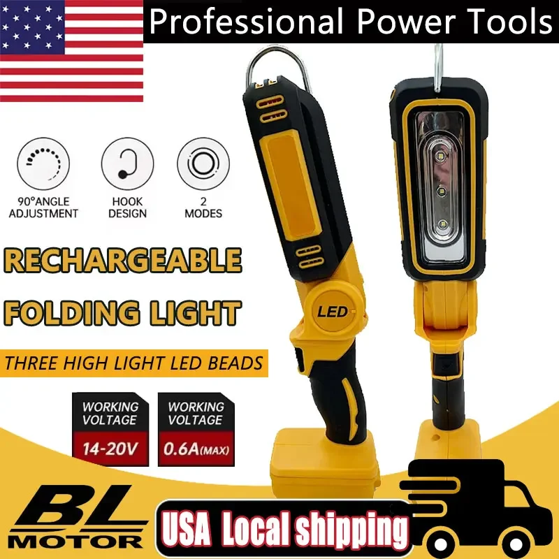 

Fit DEWALT Lithium Battery 90 Degree Multifunctional Folding Work Light Portable Camping Light Emergency Flashlight Car Service