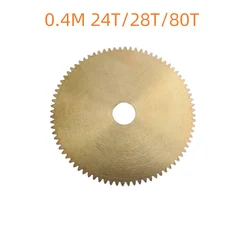 0.4M 24T/28T/80T Copper Gear Thickness 2mm Bore Diameter 1.98mm 2.5mm 4.98mm Small Module