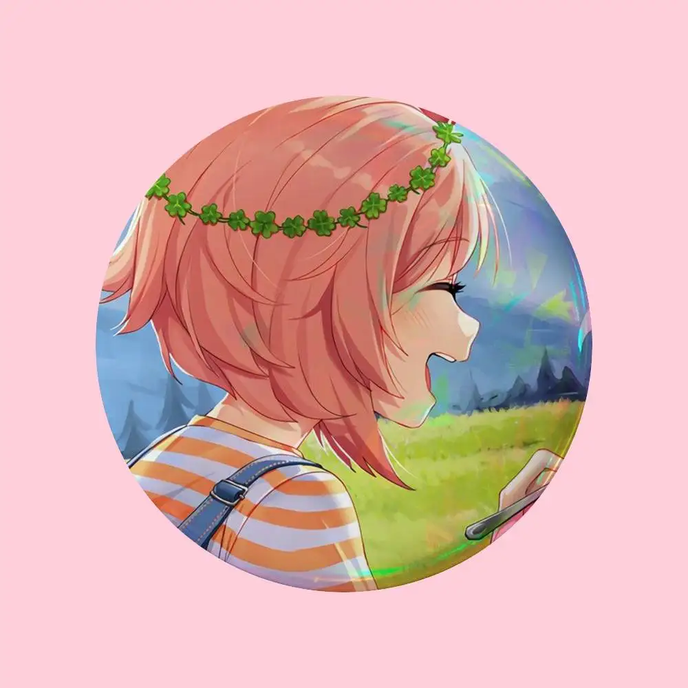 Cartoon-Spielfigur Sayori Anstecknadeln 25 32 44 58 75 mm Runde Cosplay-Pins Taschendekoration Fans Sammlerstücke Freunde Geschenke Brosche Souvenir – Detail 9