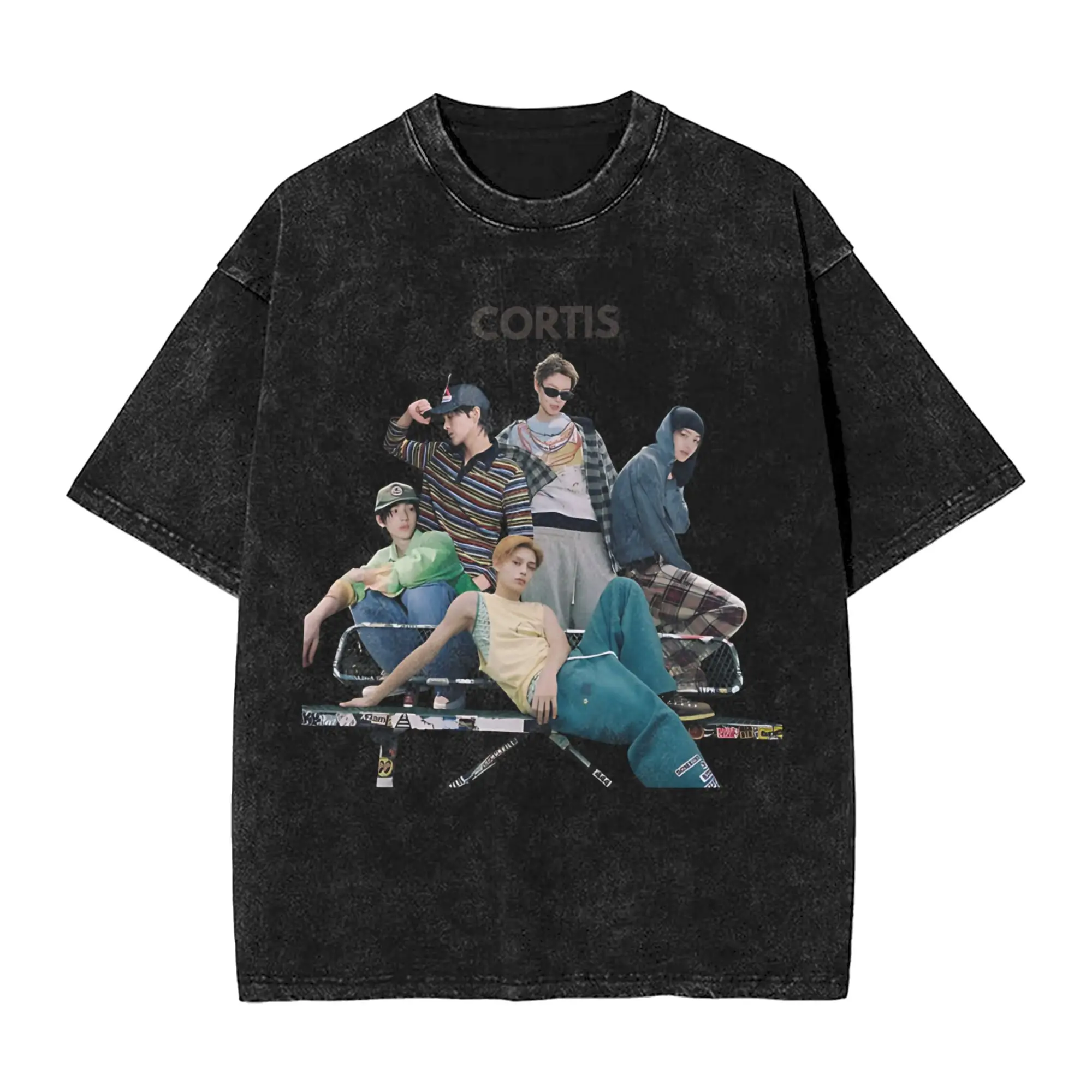 جرافيك مطبوعة كورتيس الذهاب k البوب k-pop الفرقة المعبود غسلها تي شيرت ميرش المعتاد تي شيرت للرجال النساء تيز