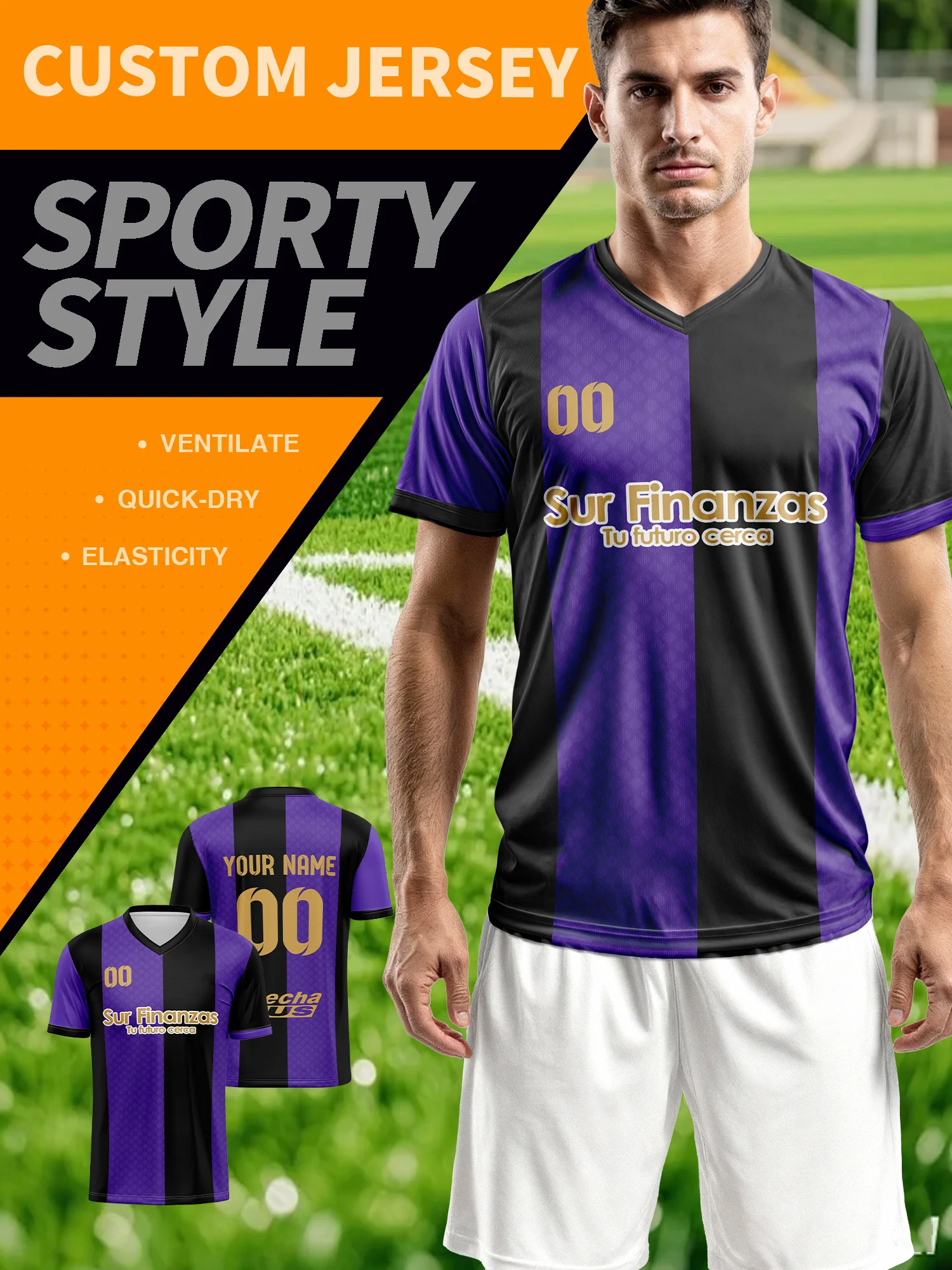 2026 Men's and Women's Customized Name and Number Sports V-Neck Jerseys, Quick-Drying, Fashionable, Sublimation Technology