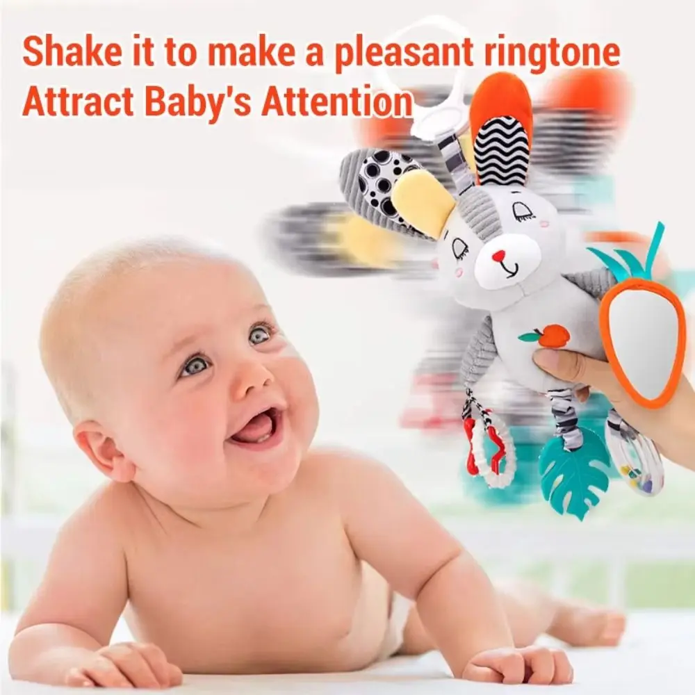 PP Cotton Cartoon Animal Bell Rabbit Penguin Early Education Newborn Rattles Toys Sensory Soft Rattle Teether Toys