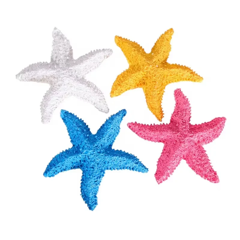 Colorful Resin Starfish Ornaments, Realistic Textured Artificial Sea Star, For Fish Tank Bathroom Wall Nautical Home Decor