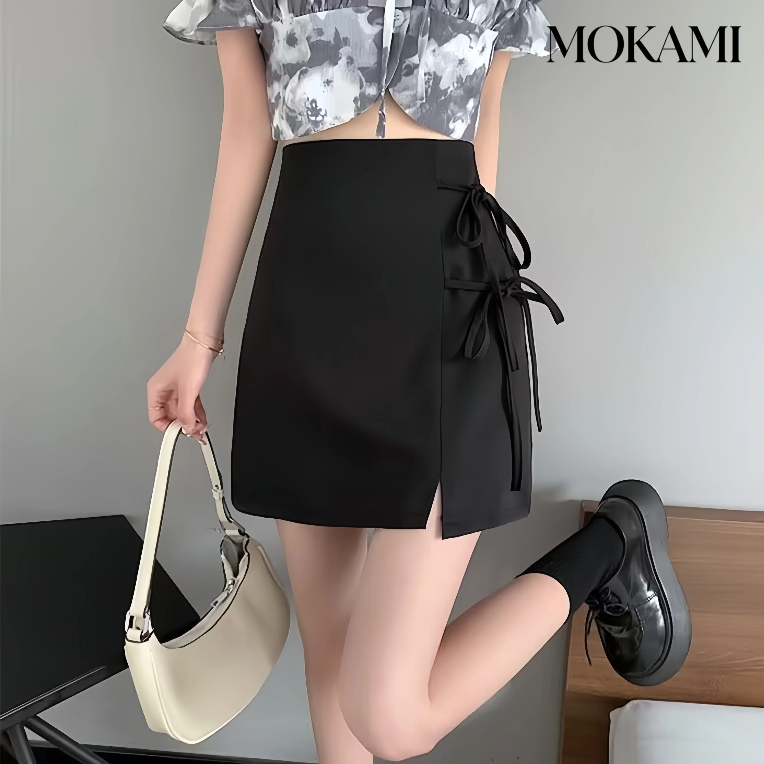 High Waisted Drape Tied Rope Women's Summer Pleated Skirt Fashionable and Versatile Super Fairy College Style Skirt Short Skirt