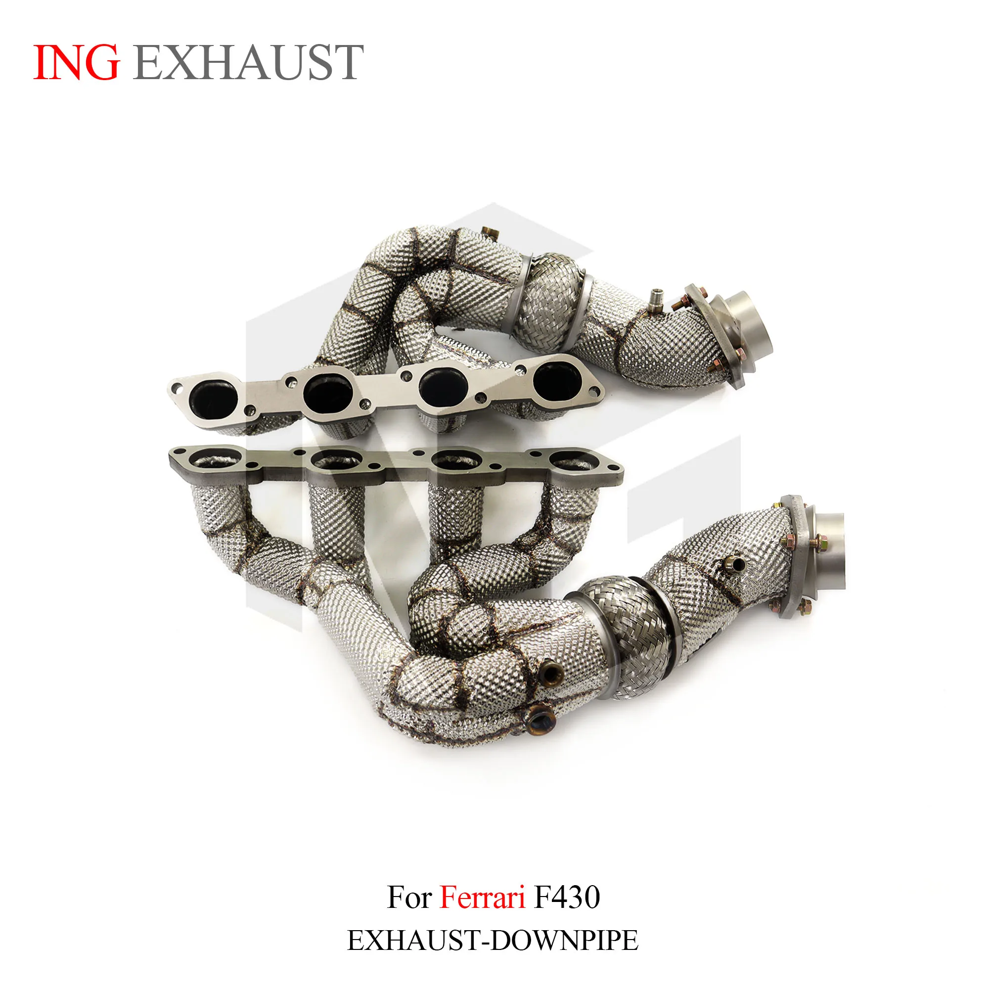 ING Exhaust Manifold Ss304 for Ferrari F430 SCuderia V8 4.3L Engine with Header Heat Shield Isolation tube Performance System