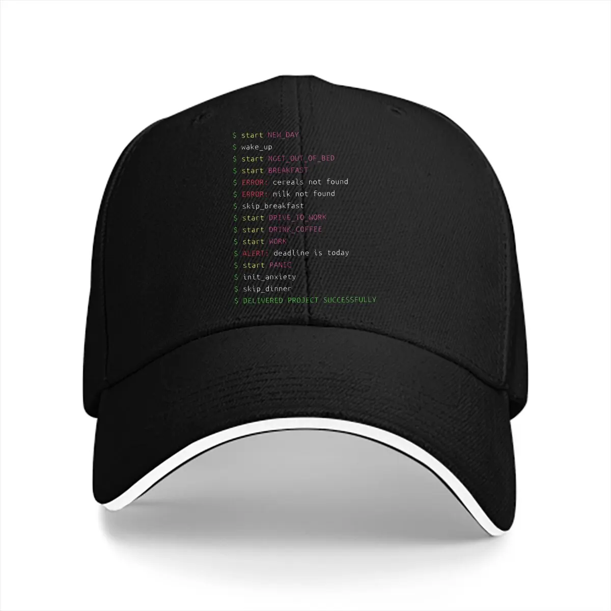 Day In The Life Kali Linux Root Programmer Computer Code Multicolor Hat Peaked Women's Cap Personalized Visor Protection Hats