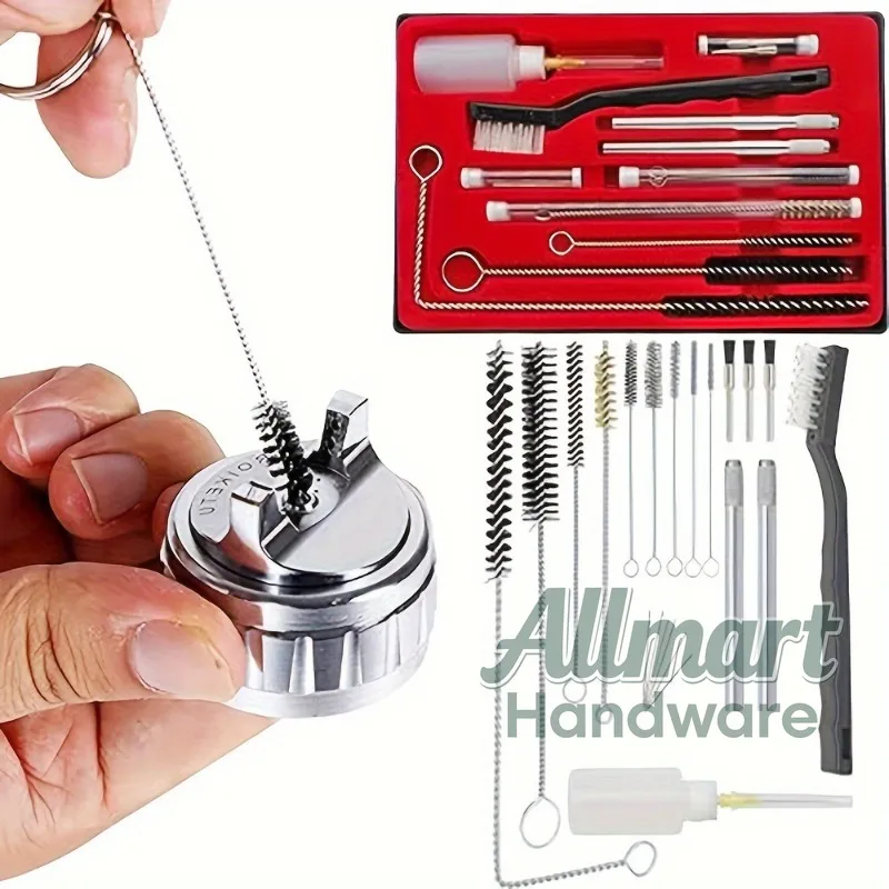 23-Piece Test Tube Spray Gun Pipe Cleaning Brush Set,Nylon & Bristle Cleaning Tool,Specialized Spray Gun Maintenance Kit