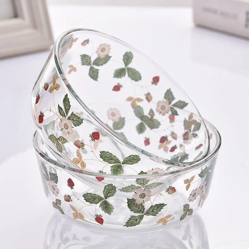 High-Temperature Resistant Glass Bowl for Home Use Noodle Soup Salad Rice Breakfast Oats Korean Style Dining Utensils