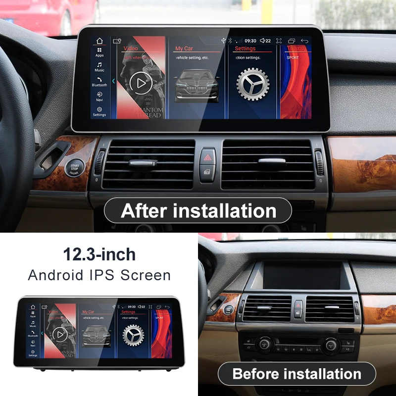 2024 New ID6 ID7 ID8 UI 12.3inc Android System Wireless Carplay AUTO For BMW X5 E70 X6 E71 Car Video Players GPS Navigation