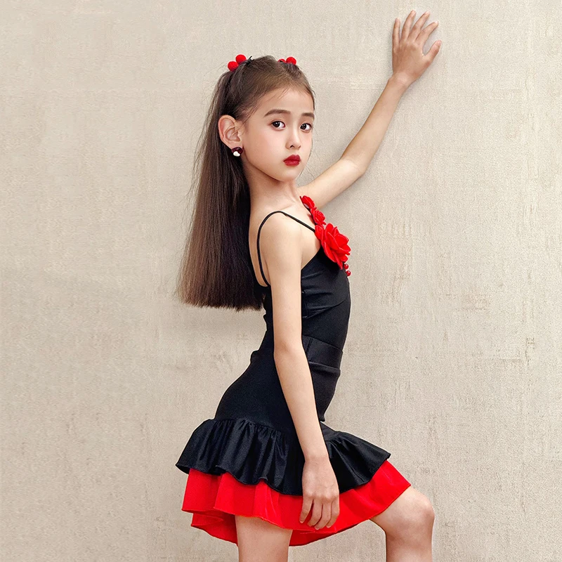 Fashion Latin Dance Competition Dress Girls Samba Latin Dance Professional Costume Kids Performance Dancing Clothes SL12842