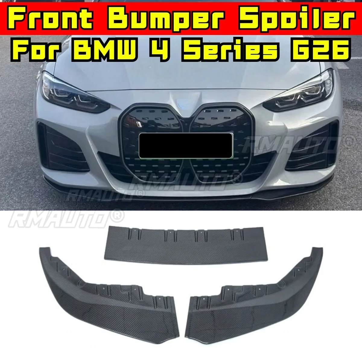 

Передний бампер автомобиля, спойлер, диффузор для губ, модификация, часть для BMW 4 серии G26, защитная крышка для бампера, автомобильные аксессуары