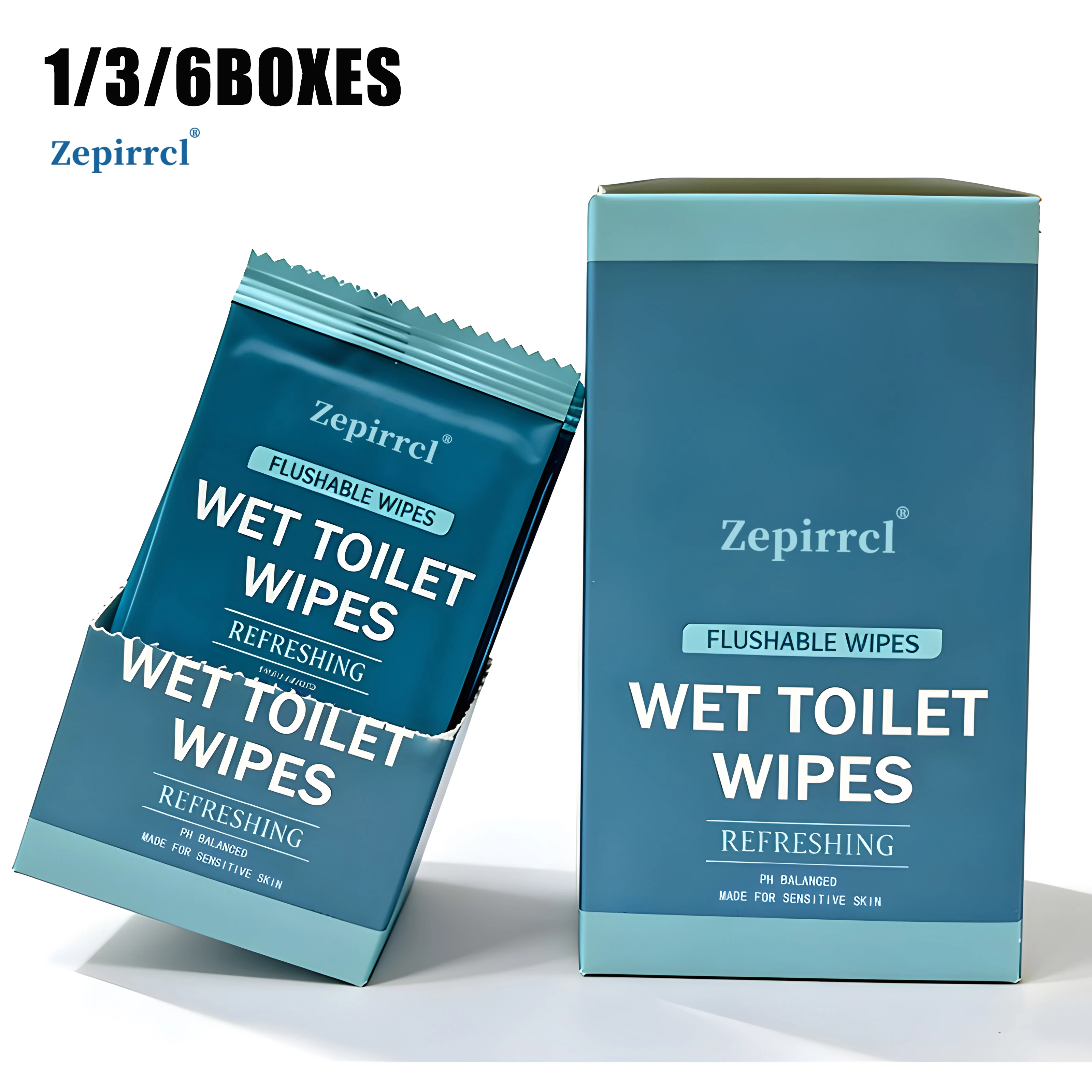 1/3/6Boxes Disposable Boxed Wet Toilet Wipes, Individually Packaged, Soft and Thick, Gentle, Easy to Carry, Can Be Flushed Directly, Won'T Clog, Suitable for Travel, Fitness, Parties, 20*15cm, 60Packs/Box