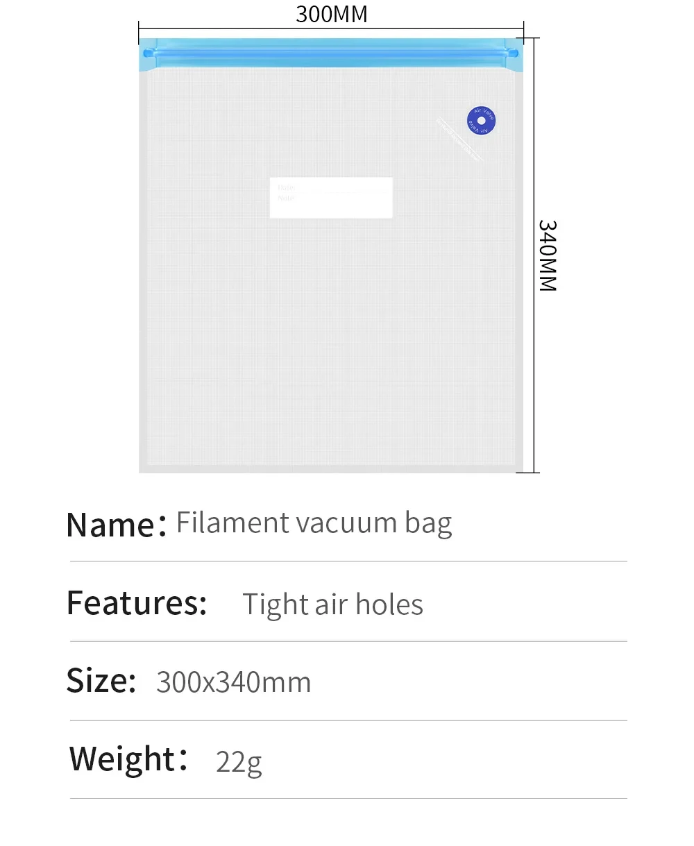 3D-Drucker PLA ABS TPU PETG 1 kg Filament Vakuum-Aufbewahrungsbeutel Halten Sie Material trocken und vermeiden Sie Feuchtigkeit Verbrauchsmaterial Safekeep Filament Bag – Detail 2