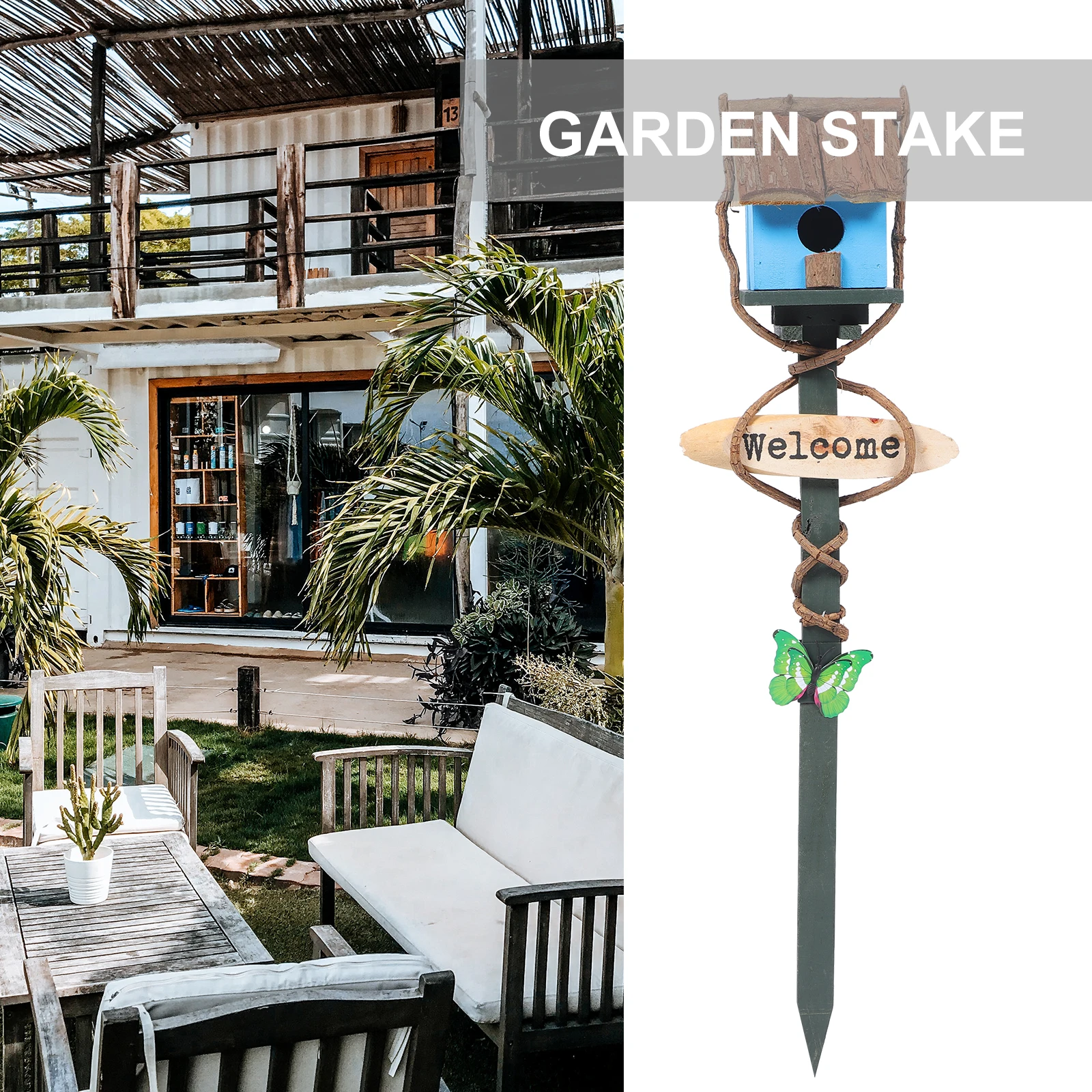 

Garden Bird House Decorative Nest for Yard Outdoor Stake Decor Beautiful Premium Material Durable Balcony Park Scene