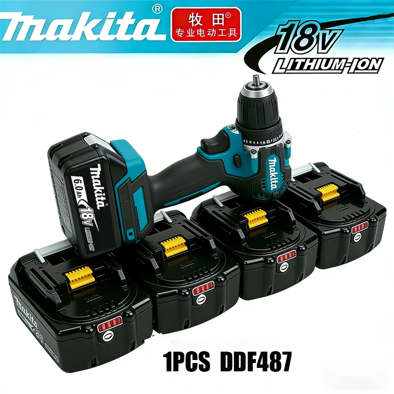 

Battery Makita DDF485 18V Cordless Drill 40N.m 0-2200RPM 3 Modes Impact/Drilling/Screwdriving for Concrete Wood Metal Power To