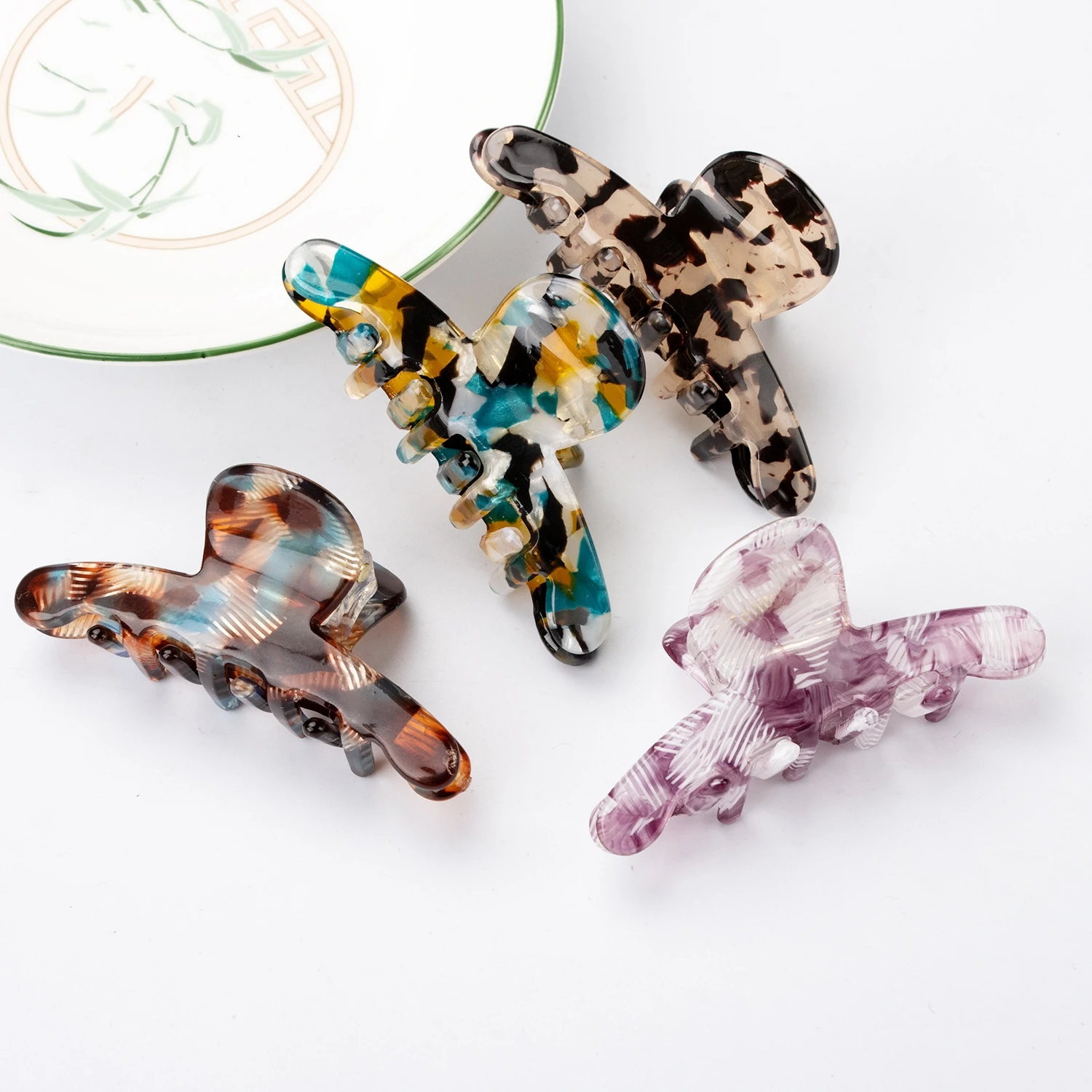 أنيقة خلات مشبك شعر للنساء الفتيات الشاي اللون تزيين سيدة خمر مقاطع الشعر مجوهرات الأزياء إكسسوارات الشعر أغطية الرأس