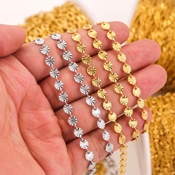 1Meter Stainless Steel Gold Plated 4/5mm Disc Sunflower Chain Bracelet Anklet for DIY Handmade Necklace Jewelry Making Supplies