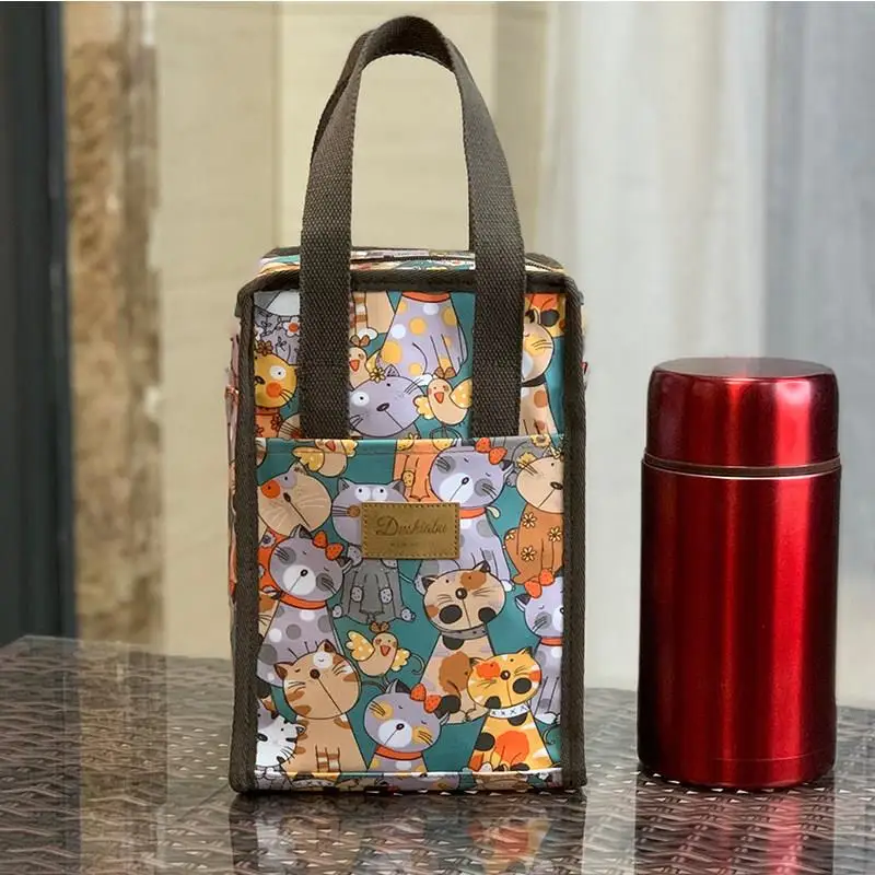 厚みのあるアルミホイル手持ちランチボックスバッグ防水長持ち断熱シチューカップカバー冬ランチバッグ朝食バッグ