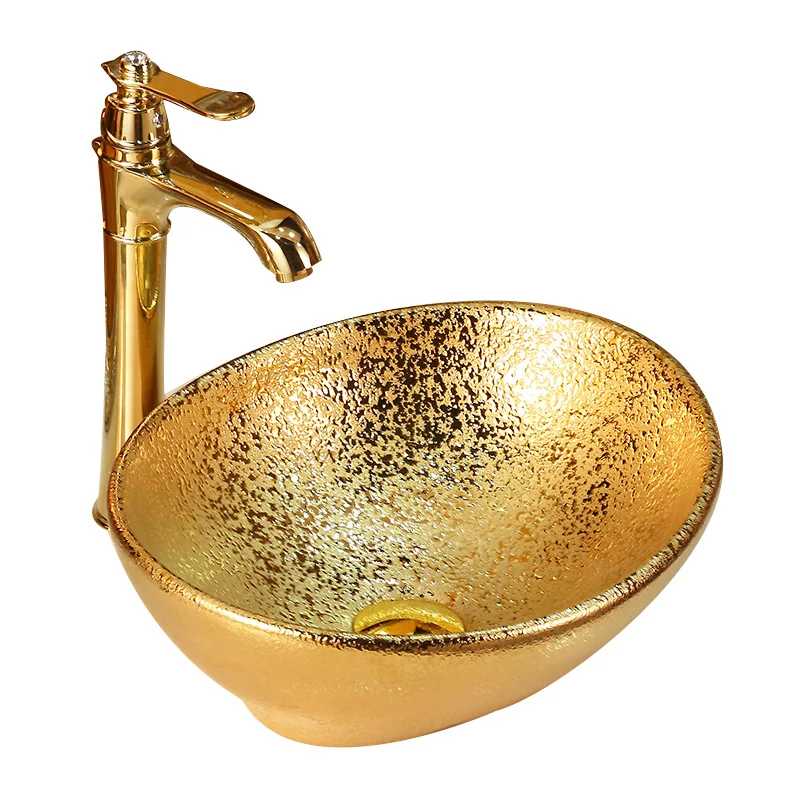 

Ceramic gold ingot stage basin art basin bathroom basin washbasin sink