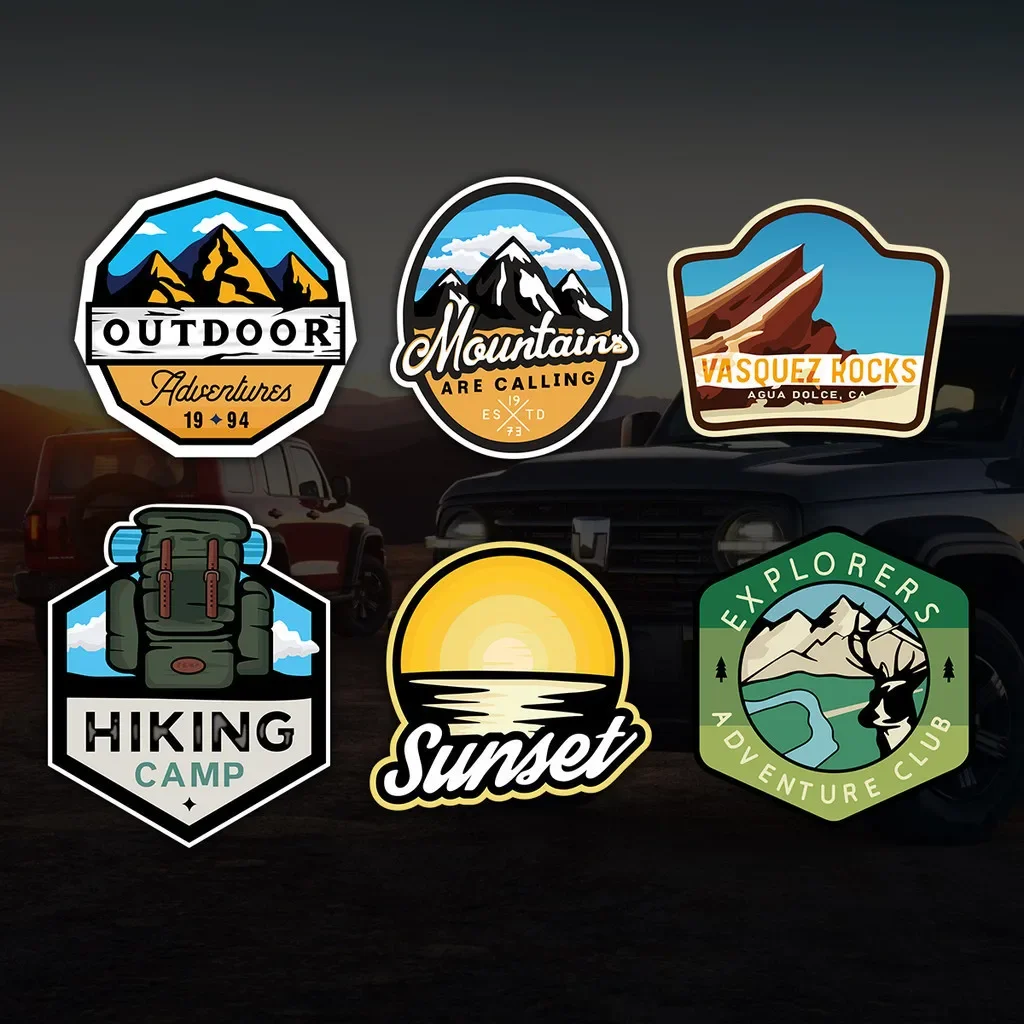 Car Outdoor Camping Stickers Side Window Rear Windshield Stickers Waterproof Reflector Stickers for pcx125 vespa  motorcycle