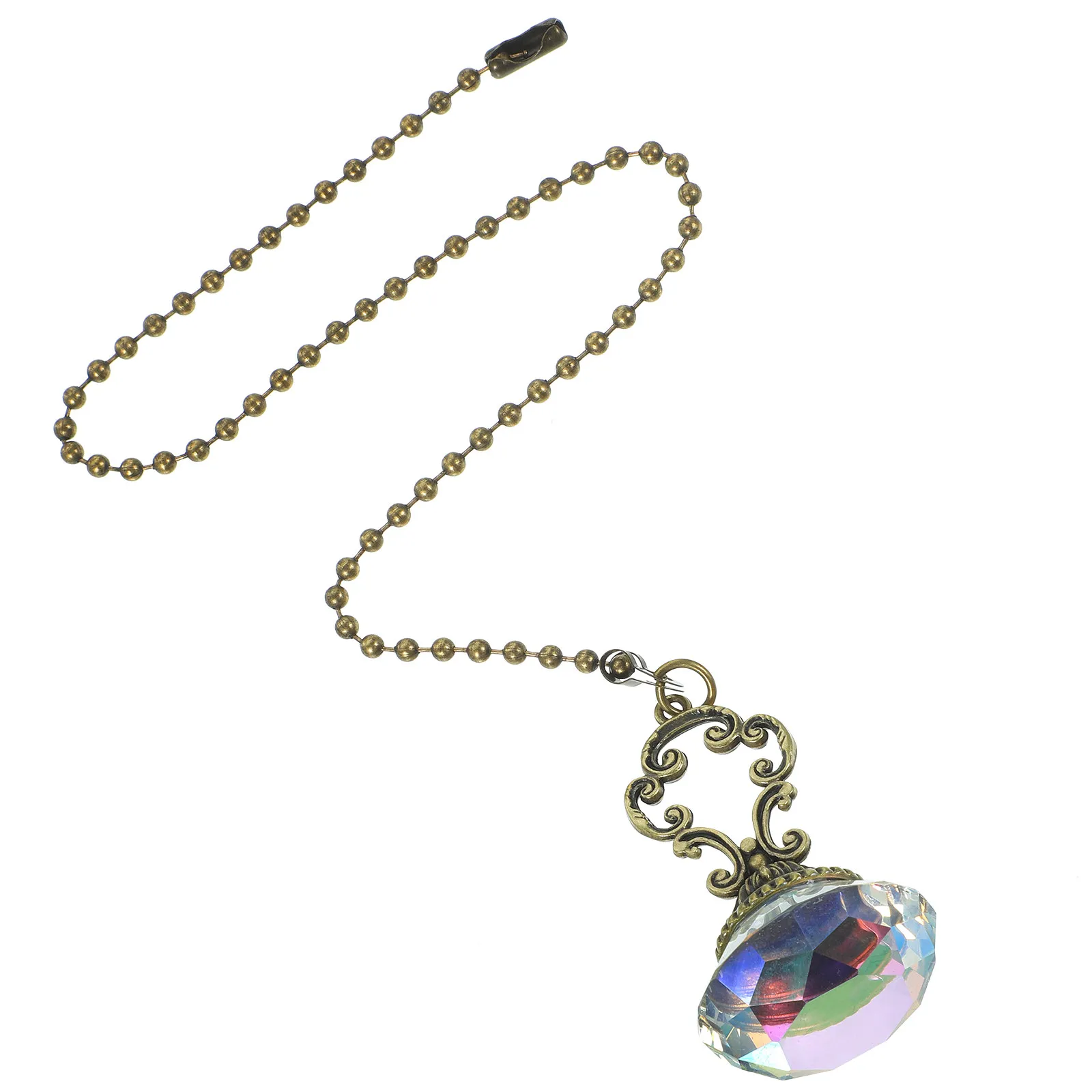 Crystal Ceiling Fan Pull Chain Extension Decorative Light Pull Cord Replacement Pendant for Home Decor