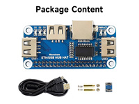 Waveshare Ethernet /USB HUB HAT for Raspberry Pi Zero/Zero W/Zero 2W,  3x USB Ports, Compatible With USB2.0/1.1