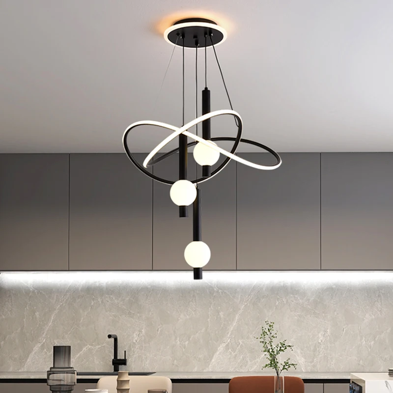 Modern LED Pendant Light Chandelier for Dining Room Living Room Ceiling Lamp 3 Colors Dimmable Indoor Lighting Home Decor Lamp
