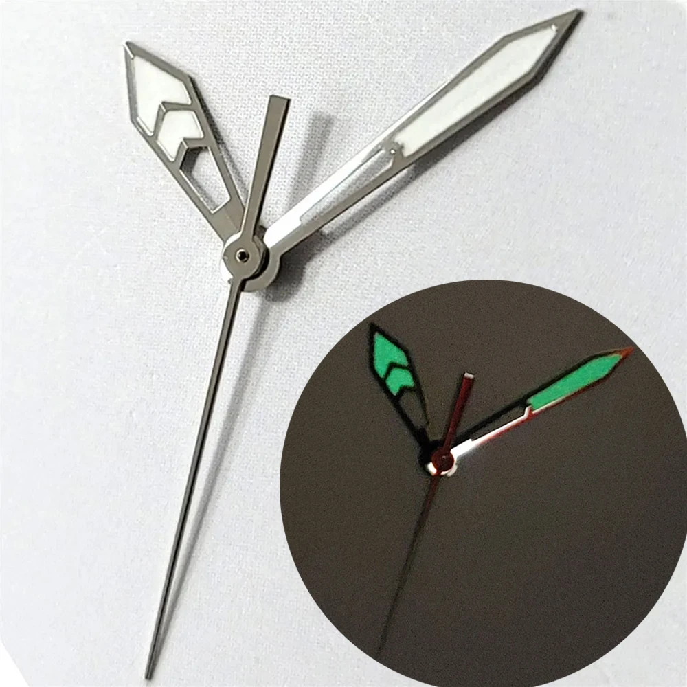 

Silver Watch Hands Green Luminous Pointer NH35 Hands Accessories for NH35 NH36 4R36 Automatic Movement Three Needles