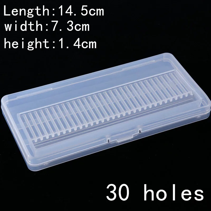 1 Piece of Transparent Acrylic Nail Drill Stand 30/20/10 Hole Plastic Display Stand Container Drill Bit Display Storage Box