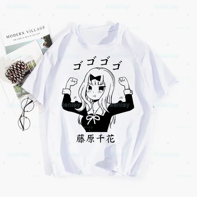 

Kaguya-sama Love is War Fujiwara Chika Shinomiya Women T Shirt Girl Harajuku Graphic Tops Kawaii Female T-shirt,Drop Ship