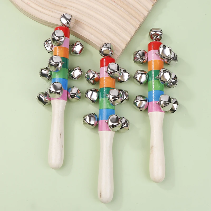 1PC arcobaleno anello a mano colorato bambino campana puzzle e giocattoli per l'educazione precoce