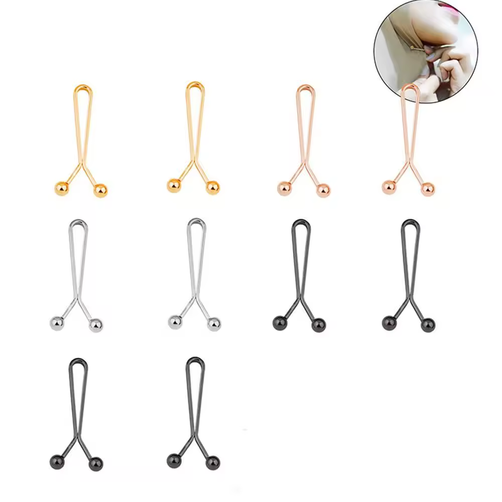12pcs U בצורת מטפחת פרל סיכות לנשים צעיף בנדנה סיכת כיסוי ראש קליפים חיג 'אב סיכות