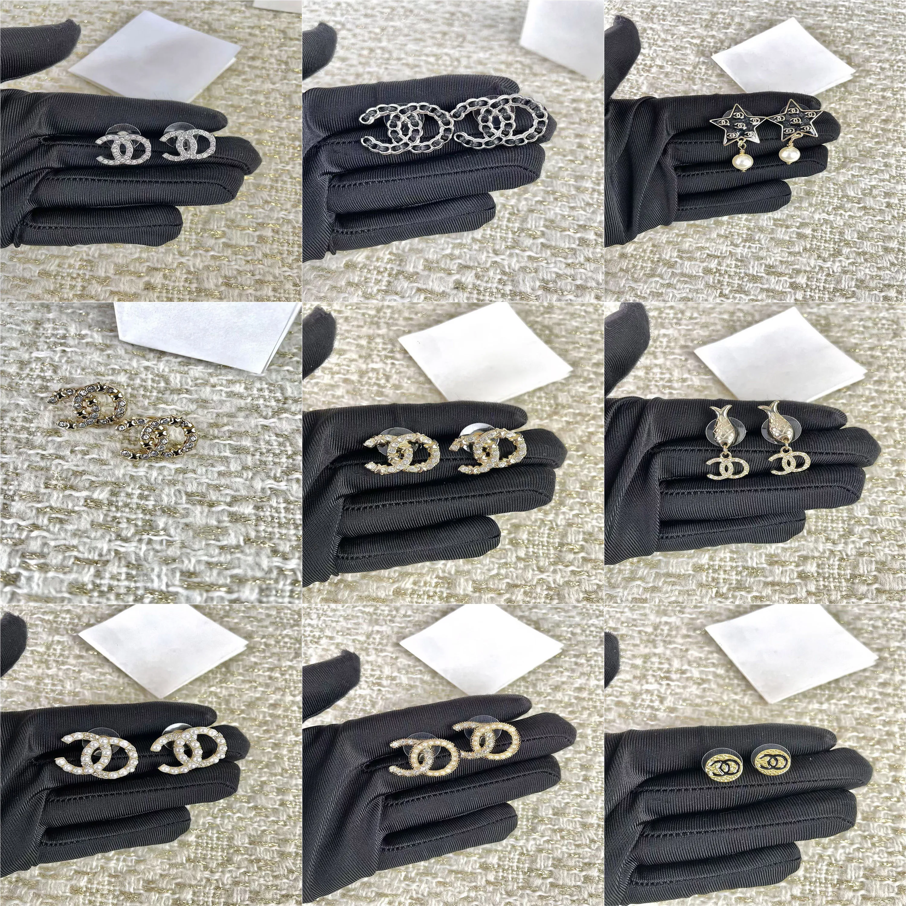 

2026 new Chan stud earrings double C stylish decoration brighten daily casual outfits, affordable price