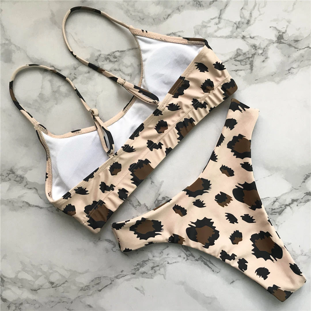 S - XL Sexy Leoparden-Bikini, Damen-Badebekleidung, zweiteiliger Bikini, brasilianischer Badeanzug, Badeanzug, Modell V871SW. – Detail 32