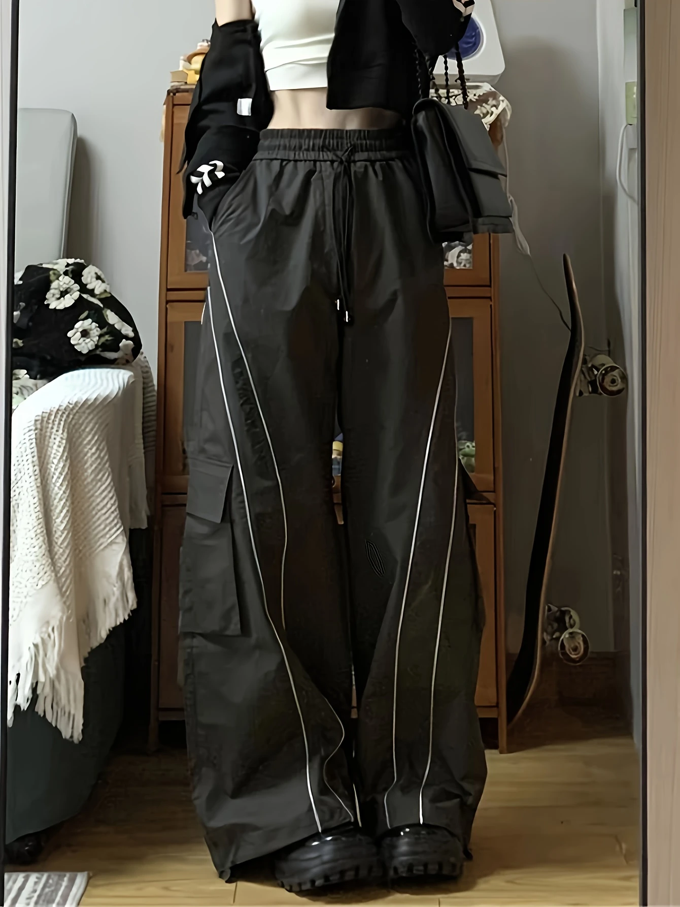 

Y2K Women Korean Streetwear Wide Leg Sweatpants Baggy Oversized Cargo Pants Harajuku Grunge Joggers Trousers Acubi 2000s Clothes